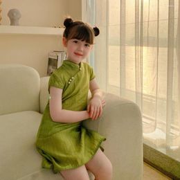 Ethnic Clothing Chinese Traditional Dress Short Sleeve Party Dresses Cheongsam Qipao For Girls Costumes Year Clothes Princess Kids