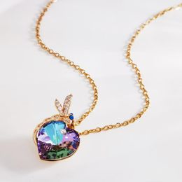 Pendant Necklaces Crystal From Austria Ladies Necklace High Quality Heart Designer Jwelry Gifts Arrival Women Neck Jewelry Accessories