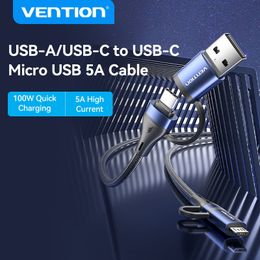 Vention Data cable aluminum alloy 4-in-1 Charge 100W High-Speed Charging support laptop tablet and mobile phone