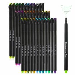 Partihandel Journal Planner Pens 36 färgade finpoängmarkörer Fina tips Ritning Pennor Porös Fineliner Pen för Journaling Writing Art Office 201102