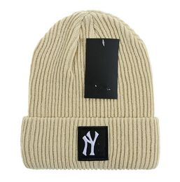 Wool Caps Blended Knitting NY Warm Winter Hats for Women Couple Models Lady Thread Knitted Beanie