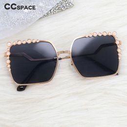 Sunglasses 46340 Brand Pearl Women Mirror Retro Sun Glasses Luxury Vintage Shades Female Black Oculos