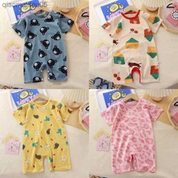 Cartoon Printed Cute Baby Summer Pyjamas Newborn Baby Clothes Jumpsuit Infantil Come Cotton Toddler Romper Babies Girl Onesie L230712