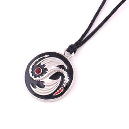 Pendant Necklaces Viking Animal Antique Yin Yang Dragon Black Cord Chain Adjustable Vintage Amulet Necklace