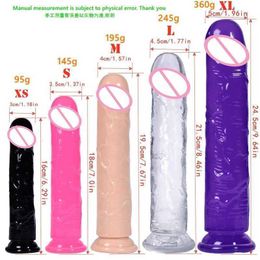 Erotic Realistic Dildo Big Jelly Penis with Strong Suction Cup Female Masturbation Massager G-spot Clits Stimulation