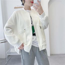 Women's Hoodies Women Fashion All-Match Jackets Korean Youth Bomber Streetwear Spring Autumn Sports Ladies Solid Baseball Uniform