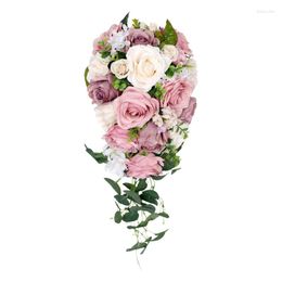 Decorative Flowers Artificial Rose Wedding Romantic Bouquet Bride Bridal Bouquets Bridesmaid Valentine's Day Confession Dropship