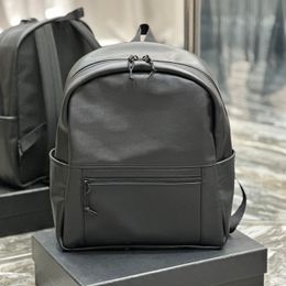 Designer Black Backpack for man real leather Handbags Men Women Leather Zip backpack School Bag Fashion Back pack Shoulder Bags adjustable padded shoulder strap