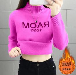 Women Sweaters Knit Crow Neck sweater Letter Long Sleeve Clothing Pullover Oversized Designer clothes