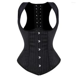 Bustiers & Corsets And Women Sexy Underbust Steampunk Striped Waist Training Strap Lace Up Boned Special Night Party Clubwear