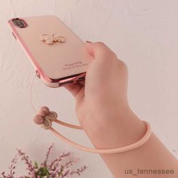 Cell Straps Charms Rabbit Ear Bow Lanyard Strap Mobile Strap Lanyard Wrist Strap Pine Rope Selfie Stick Strap Flashlight Lanyard R230807