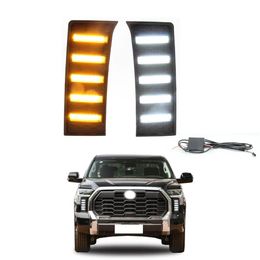 Auto-Tech 1 Pair LED DRL Turn Indicator Signal Daytime Running Fog lights Replacement For Toyota Tundra 2022-2023248J