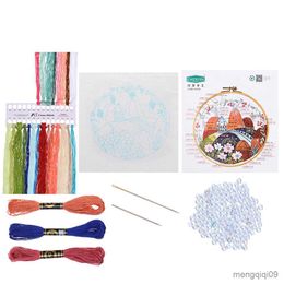 Chinese Products Bordir DIY Set Bordir Pola Tanaman Bunga dengan Bordir Bordir R230807