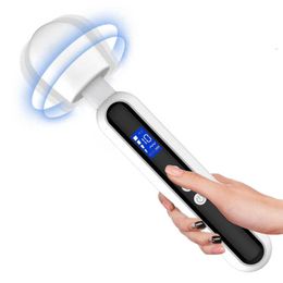 Massager 1pc Silicone+abs Massage Stick Led Lcd Display 4 Vibration Speeds 10 Modes Waterproof Medium