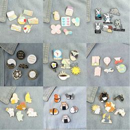 Pins Brooches 6pcs/set Multi-style Sets Enamel Pins Custom Animals Medicine Brooch Lapel Badge Bag Cartoon Jewellery Gift for Kids Friends HKD230807