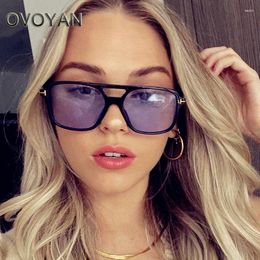 Sunglasses OVOYAN 2023 Square Vintage Women Retro Brand Glasses Luxury Eyewear Women/Men Mirror Feminino