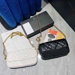 CC Lattice Luxury Shoulder Bags Black Designer Bag White Messenger Bag Leather Fashion Chain Envelope Bag Gold Silver Sign Letter Caviar Crossbody Bags Wallet
