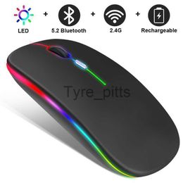 Mice Wireless Mouse RGB Rechargeable Bluetooth Mice Wireless Computer Gaming Mause LED Backlit Ergonomic Mouse For Laptop PC X0807