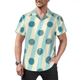 Men's Casual Shirts Dots And Stripes Shirt Modern Art Beach Loose Summer Vintage Blouses Short Sleeve Graphic Oversized Clothing