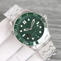 Men's Top Luxury 42MM Watch with Double Swivel 8800 Mechanical Movement Enamel Diving Scale Glow Night dial Stainless Steel Bracelet 300m Waterproof Watch