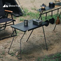 Camp Furniture A902 Camping Picnicking Fishing Triangle Folding Table Storage Rack Aluminium Alloy Multi-Layer Portable Board