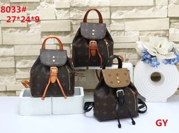 2023 Luxury Discovery Backpack Drawstring Design Shadow Print Leather Bag Designer Fashion Casual Handbag Women's Classic Laptop Book Bag Large Capacity