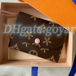 Brown flower M41938 victorine Wallet pocket Organiser pink luxurys Designer Women Card Holders Coin Purses passport men wristlets Genuine Leather fashion Purses