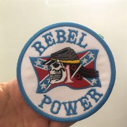 Rebel Power MC Biker Embroidered Iron On Patch Sew On Motorcyble Club Badge MC Biker Vest Patch Emblem 251M