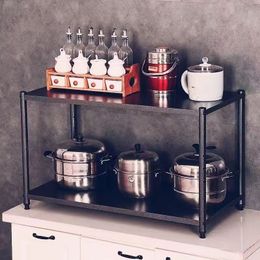 4-layer new carbon steel kitchen shelving Floor-to-ceiling microwave oven pot holder 80 high two three-layer storage rack