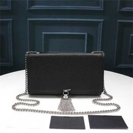 Trendy Quality Designer Mirror Tassels Bags Women Chian Classic Shoulder Bag Black Leather Armpit Crossbody Luxurys Handbag 230715
