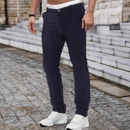 Men's Pants 2023 Spring Autumn England Work Stretch Men Business Fashion Slim Fit Grey Blue Black Casual Pant Male Trousers