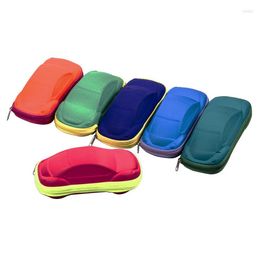 Storage Bags 100pcs Car Shaped Child Glasses Case Pure Color Cute Sunglasses Box Fit Children Day Gifts Eyewear Organizer With Zipper