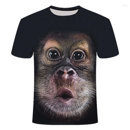 Мужские рубашки мода смешная обезьяна летняя повседневная футболка для животных Harajuku Personality Tees Hip Hop 3D Print Tops с коротким рукавом