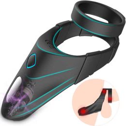 Men Couple G-spot Vibrator with Cockring Penis Erection Long Lasting Vagina Clitoris Stimulate Cock Massager Ring Orgasm