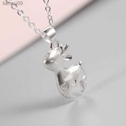 New Arrivals 925 Sterling Silver Deer Necklaces Pendant Hot Sale Pure Silver Jewelry for Women Gift Sterlingsilverjewelry L230704