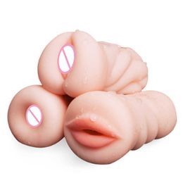 for Men 4d Realistic Deep Throat Male Masturbator Silicone Artificial Vagina Mouth Anal Erotic Oral