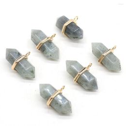 Pendant Necklaces Natural Flash Labradorite Charms Agates Stone For DIY Jewelry Bracelet Necklace Accessories Size 20x35mm