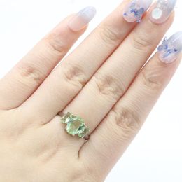 Cluster Rings 15x9mm Statement Green Tsavorite Garnet Daily Wear Woman's Wedding Silver