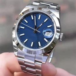 Top-grade AAA high-grade Mens Watch Sapphire Gray Baton datejust daydate 41mm Blue Watch Smooth Automatic Mechanical montre de lux283P