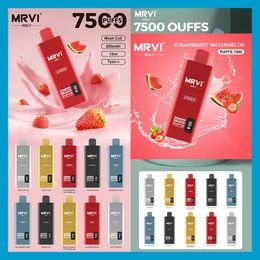 Mrvi Holy 7500 Puffs Disposable Vape Pen E Cigarette Device With 600mAh Battery 15ml Pod Prefilled Catridge rechargeable vs Screen Display CNC Slick