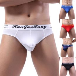 Underpants Men Fashion Sexy Gay Classic Men's Briefs Male Sleepwear Panties Letter Print Low Waist Modal Underwears