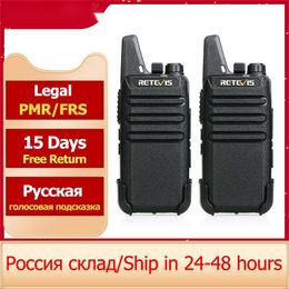 2 pcs mini walkie talkie pmr 446 portable two way radio ht ptt walkie-talkies rt622 portable radio for hunting cafe rt22