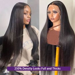 250 Density Hd Lace Frontal Wig 40inch Bone Straight Human Hair Wigs Straight Lace Front Wigs Human Hair 13x4 Lace Frontal Wig