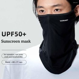 Bandanas Silk Sunscreen Mask Women Men Summer Anti-UV Quick-drying Ear Protection Face Breathable Cover Neck Scarf Headband Hang N3C2