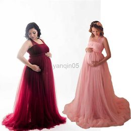 Maternity Dresses New Maternity Tulle Dresses For Photo Shoot Pregnancy Tail Dress Photography Robe Maxi Gown Maternity Prom Dresses Vestidos HKD230808