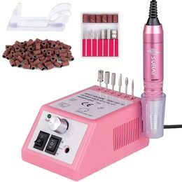 Professional Nail Drill Machine - 30000 RPM Efile Electric Nail Filer Kit - 6Pcs Drill Bits & 106Pcs Sanding Bands - Perfect for Acrylic Gel Nails, Manicure & Pedicure Care