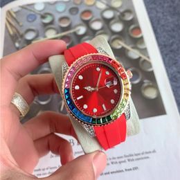 Luminous diamond watch USA fashion trend men woman watches lover colorful shinning rhinestone Silicone Buckle student wristwatch c286R