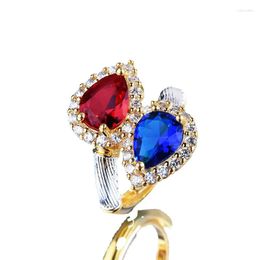 Cluster Rings Wholesale RR2243 European Fashion Fine Woman Girl Bride Mother Party Birthday Wedding Gift Shiny Zircon 18KT Gold Ring