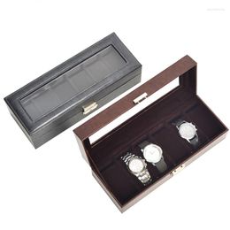 Watch Boxes 6 Girds PU Leather 2023 Box Case Storage Holder Organiser Display