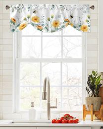 Curtain Idyllic Eucalyptus Dandelion Butterfly Window Living Room Kitchen Cabinet Tie-up Valance Rod Pocket